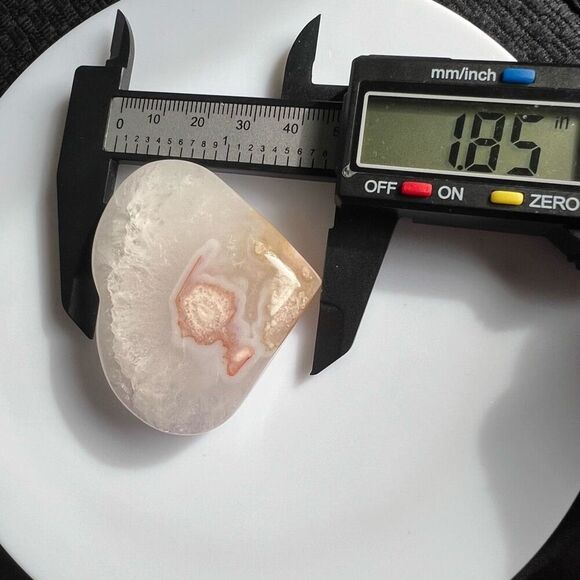 Flower Agate Heart Carving (#9)‎ - Picture 10 of 11